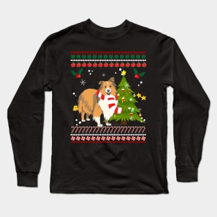 Shetland Sheepdog Reindeer Christmas Long Sleeve T-Shirt